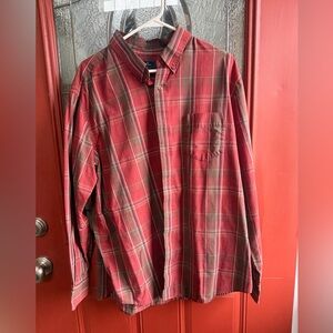 Dockers Men's Red Plaid Button-Down Shirt